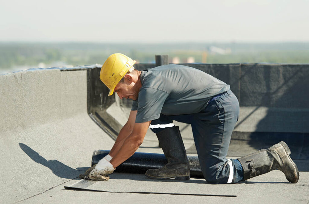 Man working on the roof
