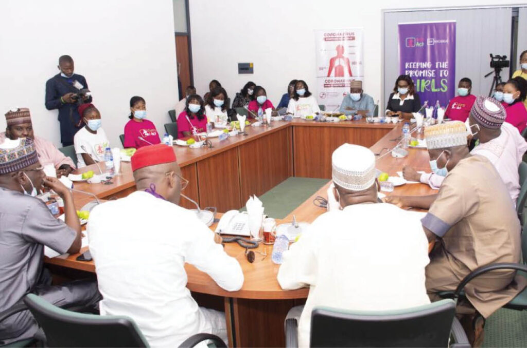 AHF Nigeria staff and Girls Act members meet with parliament on pressing issues affecting young women and girls.