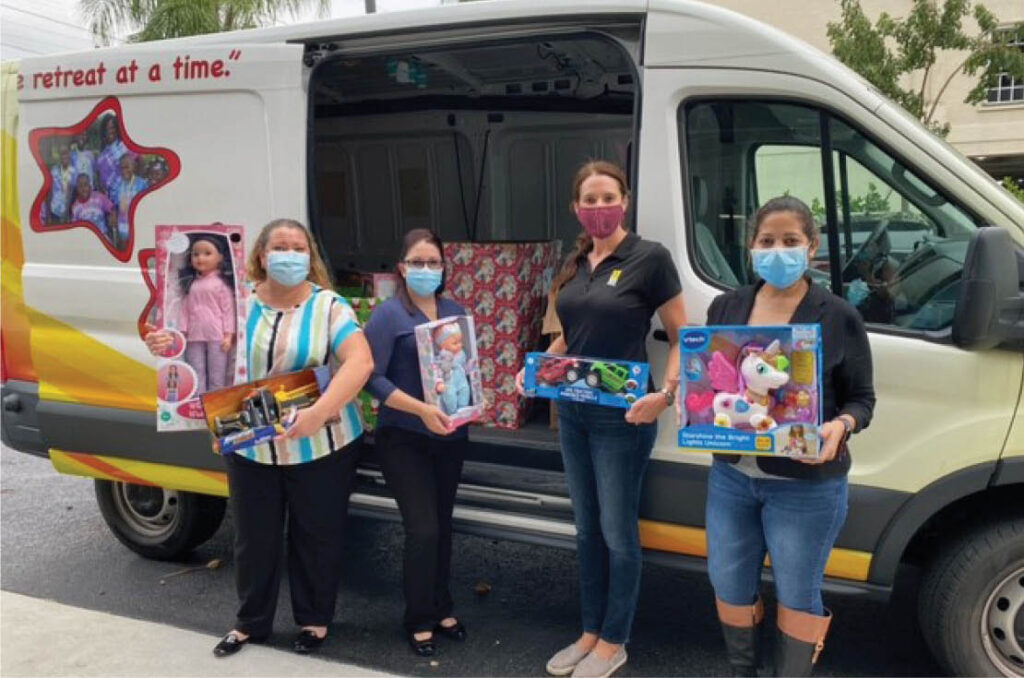 Carolina Barbero, Center Administrator, IMC Health Medical Center at NW 27th, Leticia Casanova, Center Administrator, IMC Health Medical Center at Miami Lakes, Rebecca Hahessy, Events & Marketing Manager at Deliver the Dream, and Carolina Veira, Director of Finance, IMC Health Medical Center