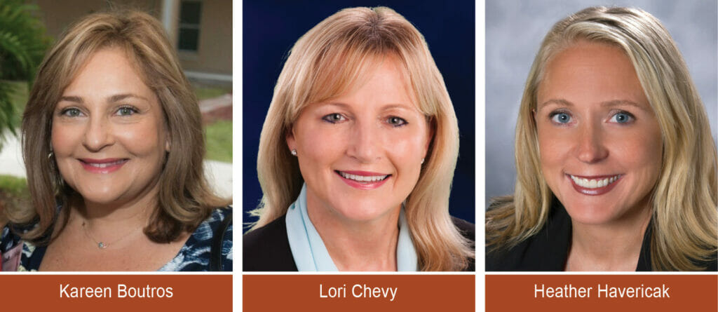 Photos of Kareen Boutros, Lori Chevy and Heather Havericak