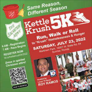 Read more about the article Register Now for the Salvation Army of Broward County’s Kettle Krush 5K on July 23 at Markham Park