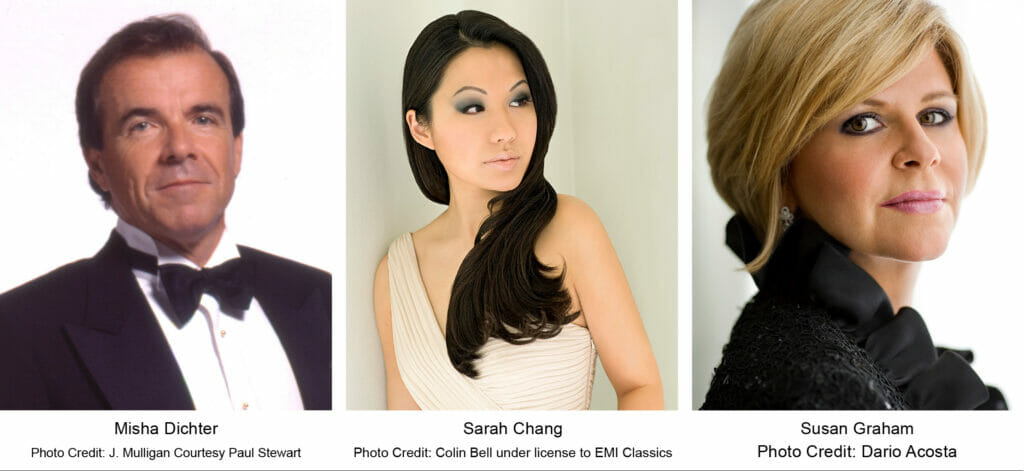 Photo of Misha Dichter, Sarah Chang, Susan Graham