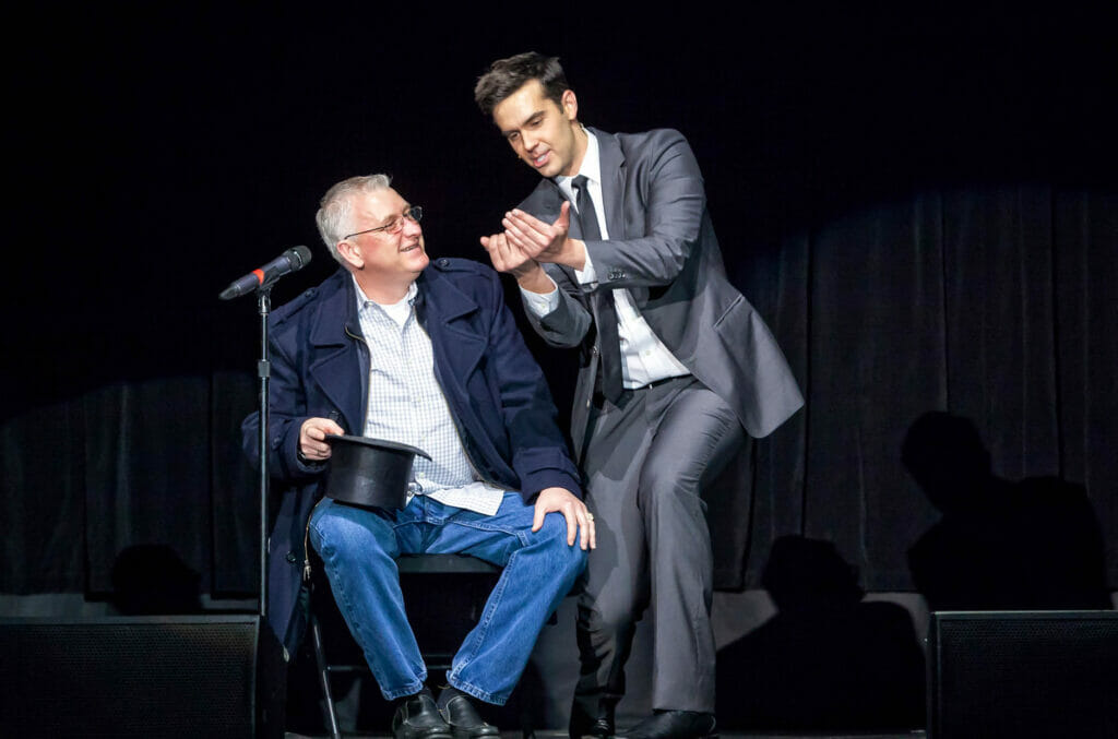 Michael Carbonaro _ Photo on stage with a male audience