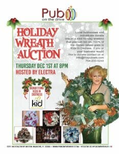 Read more about the article Charity Wreath Auction Benefitting Kids In Distress (KID) on Thursday, December 1, 2022 at 8:00pm.