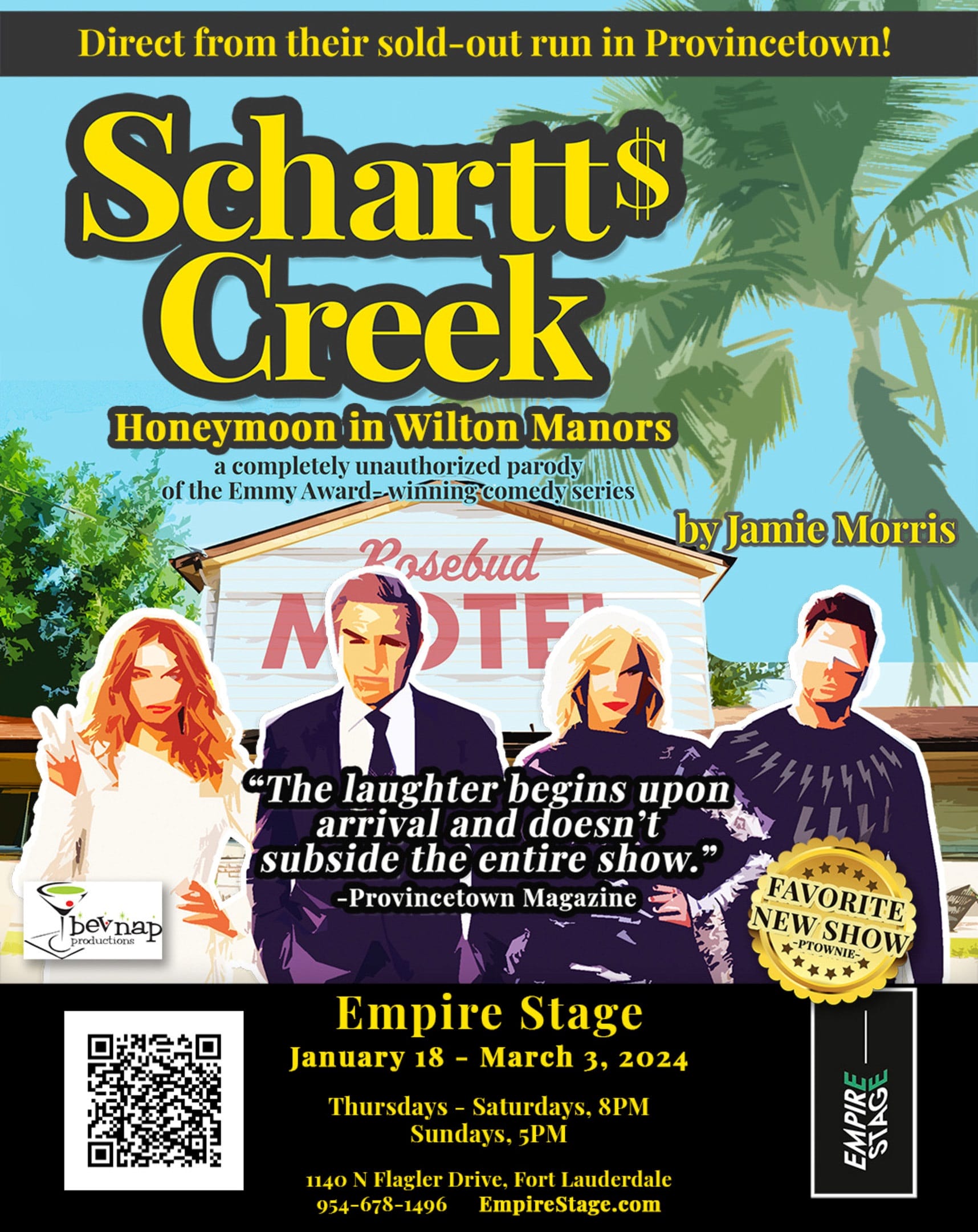 Read more about the article “Schartt$ Creek: Honeymoon in Wilton Manors” Opens January 18th at Empire Stage