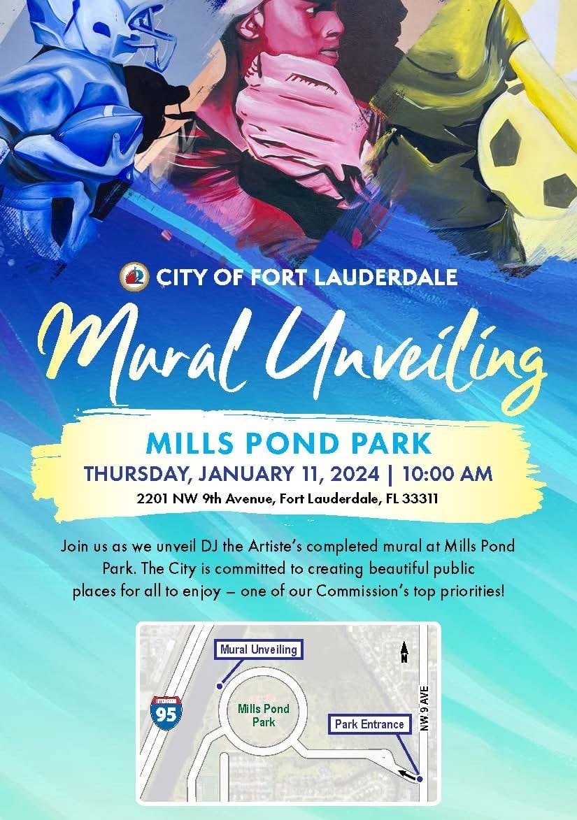 You are currently viewing City of Fort Lauderdale Unveils New Mural by Local Artist at Mills Pond Park