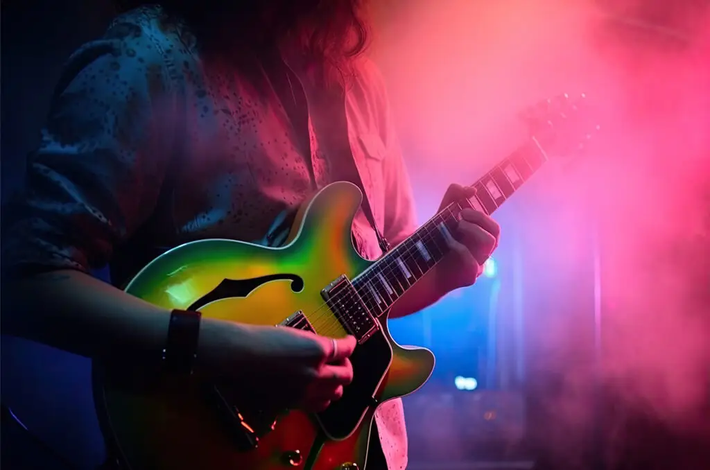 guitarist-playing-guitar-concert-illuminated-with-neon-lights-ai-generative