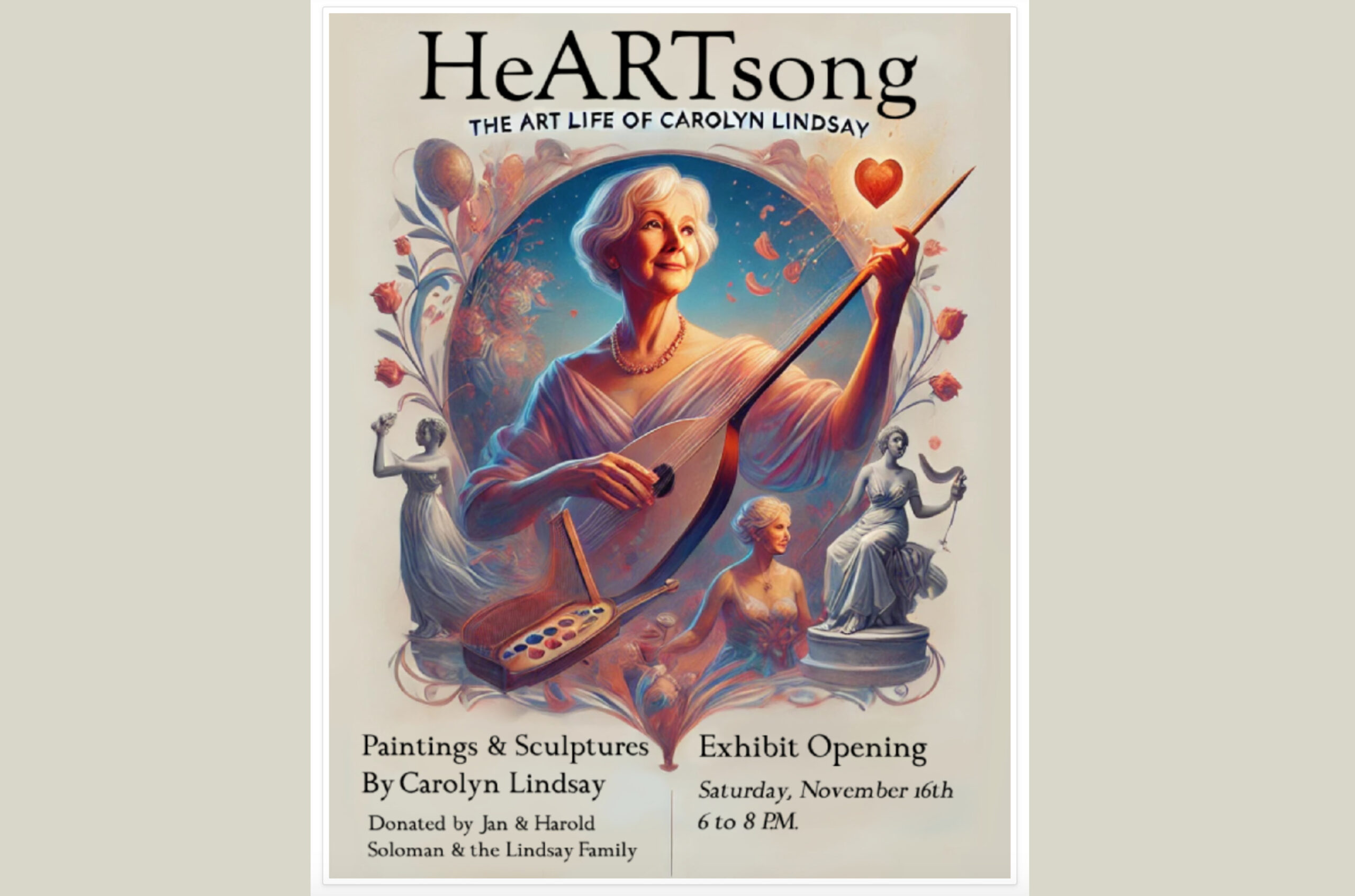 You are currently viewing Art Gallery 21 is Partnering With The Opera Society to Host The heARTsong Art Exhibit & Fundraiser Celebrating The Art Life of Carolyn Lindsay