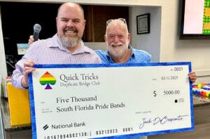 Read more about the article South Florida Pride Bands Gifted $5,000 Donation From Quick Tricks Duplicate Bridge Club