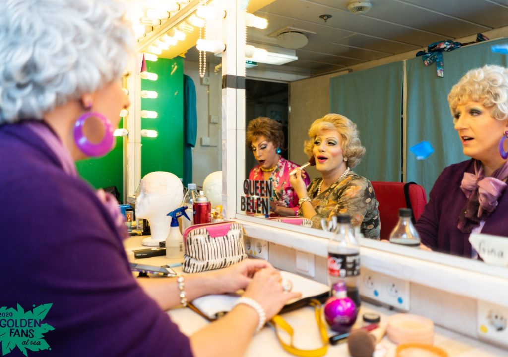The Golden Gays NYC-working on makeup