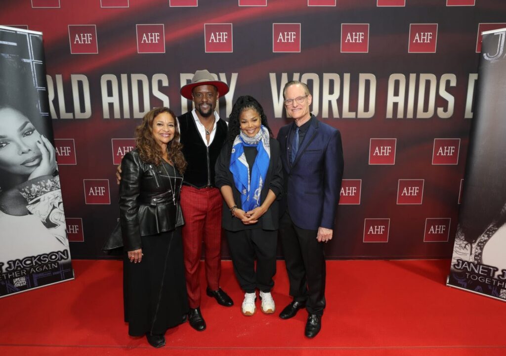 Left to right- Debbie Allen, Blair Underwood, Janet Jackson, and Michael Weinstein