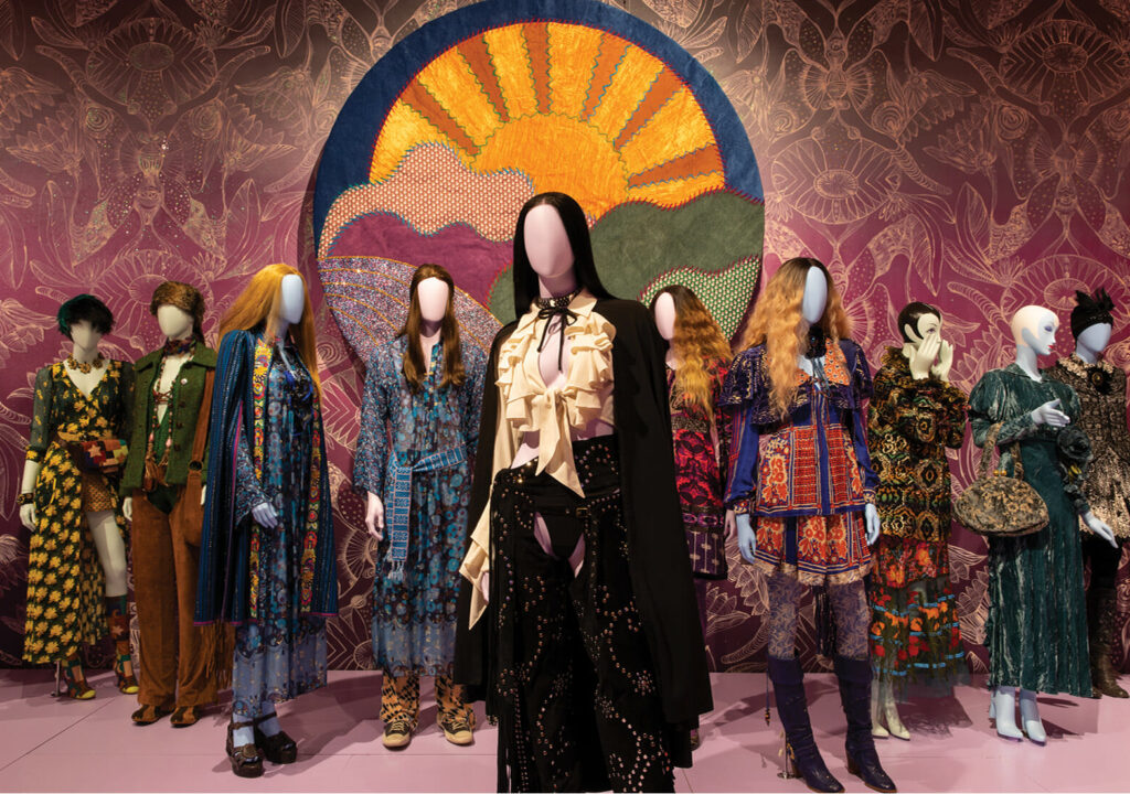 Installation view of The World of Anna Sui at the Museum of Arts and Design, New York, 2019. Photo by Jenna Bascom; courtesy the Museum of Arts and Design