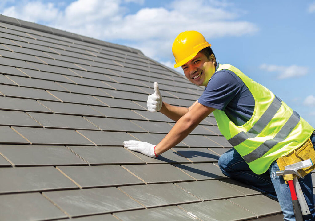 Man working on the roof