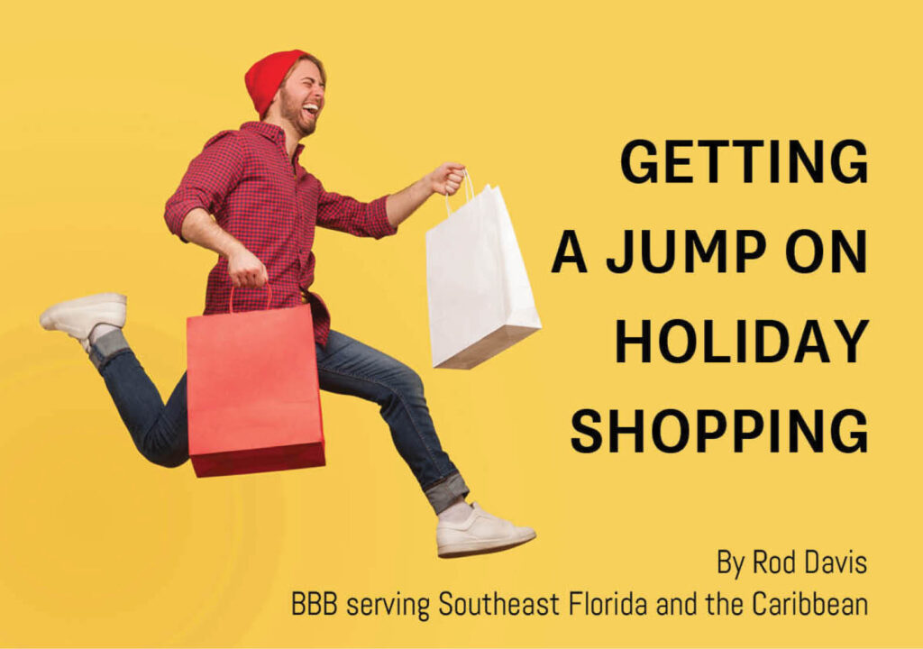 Guy Jumping with shopping bags in his hand