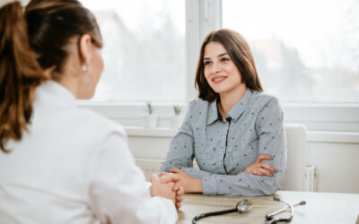 Young woman at doctor's office.