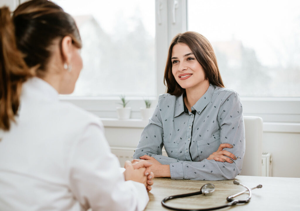 Young woman at doctor's office.