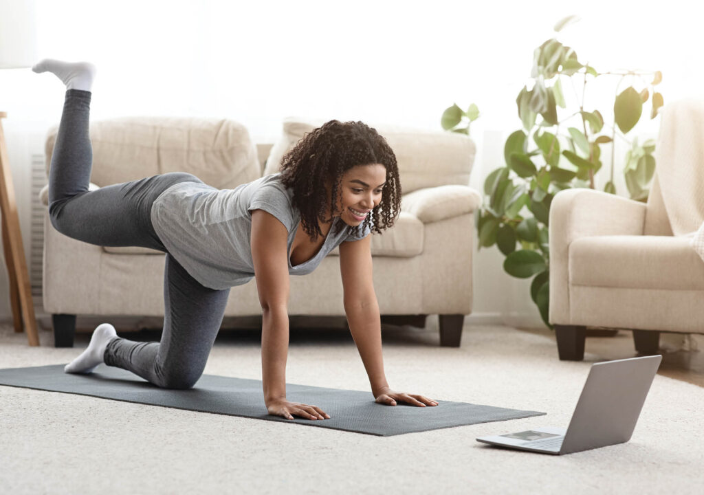 Woman Excersising At Home