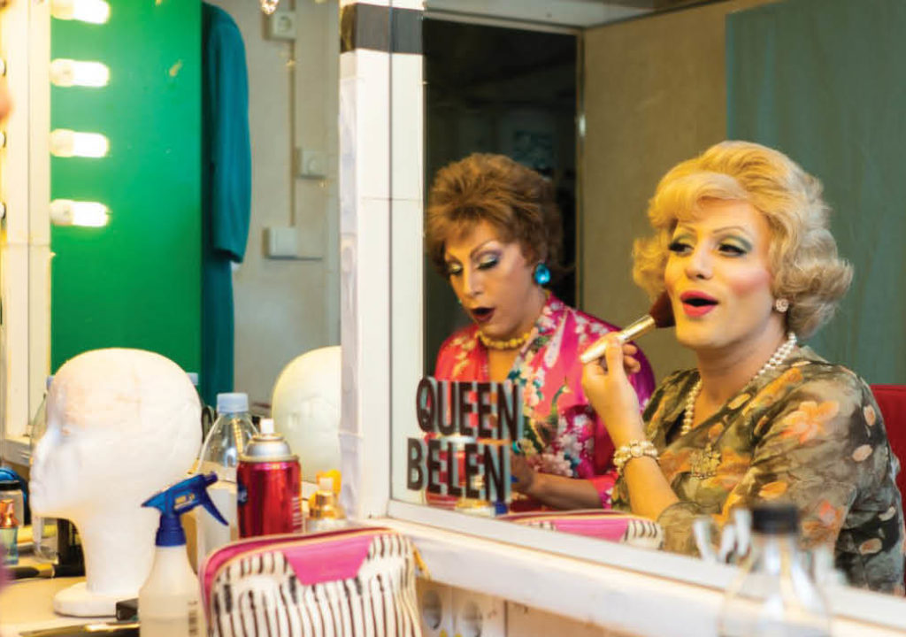 The Golden Gays NYC-working on makeup