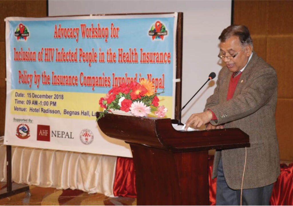 HIV advocates speak at the 2018 conference in support of health insurance for PLHIV