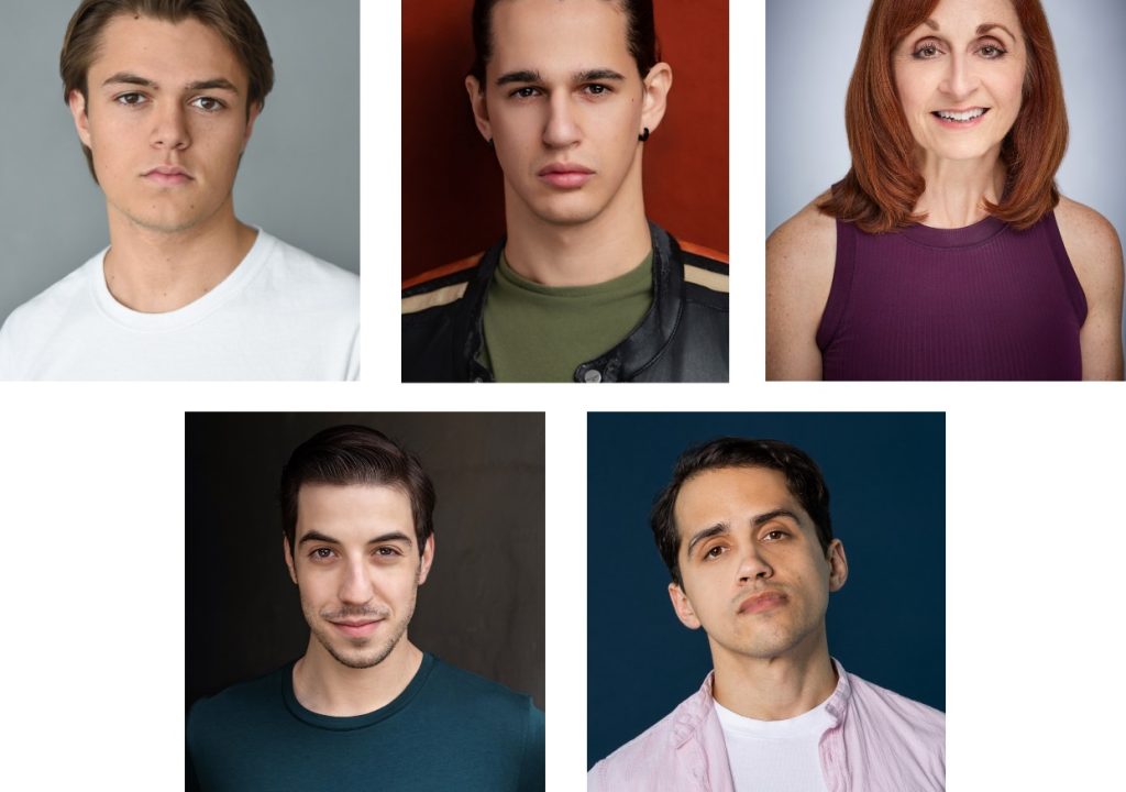 Top Row: Gage Callenius (Ezra), Eric Gospodinoff (Joseph), Irene Adjan (Marian) Bottom Row: Larry Toyter (Roggie) and Luis Roberto Herrera (Aaron/Ken/Another Guy)