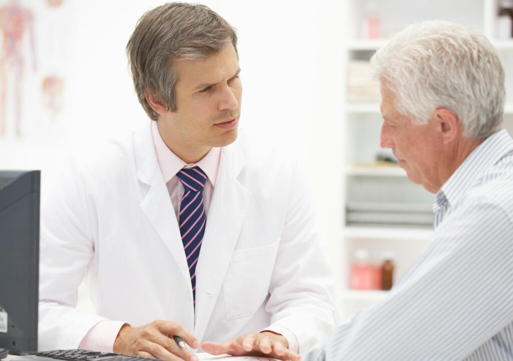 Doctor with senior patient
