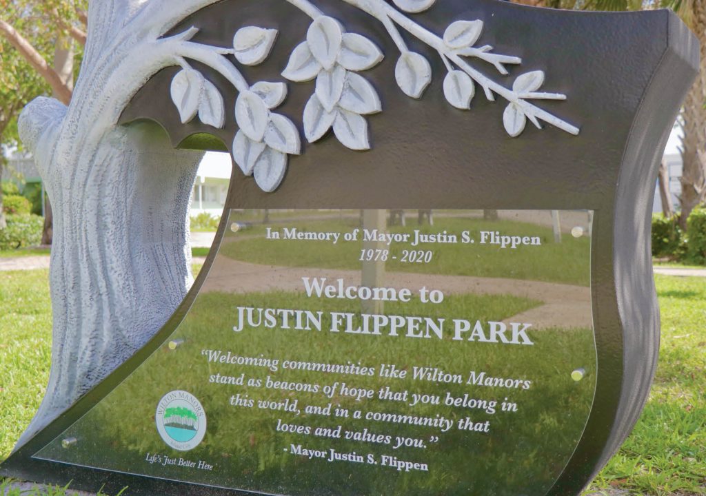 Justin Flippen Park_ Memorial sign