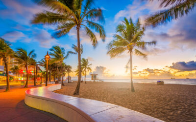 Fort Lauderdale Beach, Florida, USA at dawn.