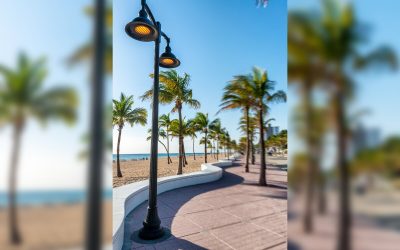 Beautiful view of Fort Lauderdale Beach Boulevard, Florida - USA.