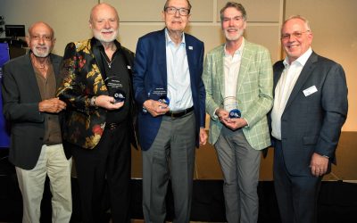 Scott Bennett, Board Chair, The Our Fund Foundation; 2026 Philanthropists of the Year Don Croxton, Peter Zimmer and Russell Vance with David Jobin, President & CEO The Our Fund Foundation