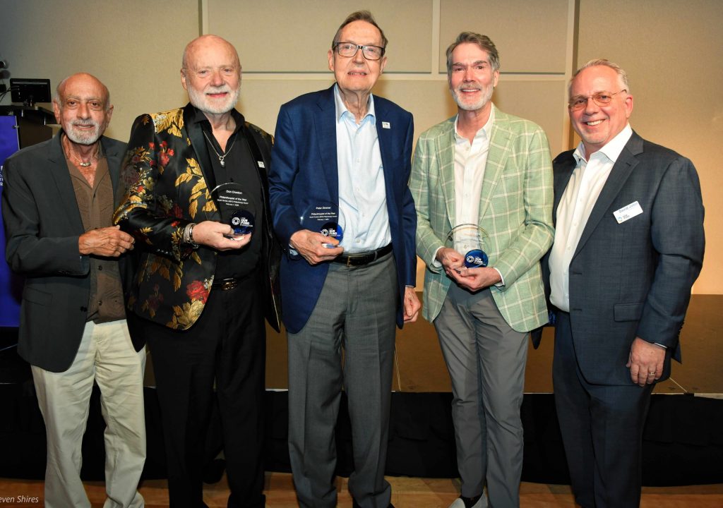 Scott Bennett, Board Chair, The Our Fund Foundation; 2026 Philanthropists of the Year Don Croxton, Peter Zimmer and Russell Vance with David Jobin, President & CEO The Our Fund Foundation