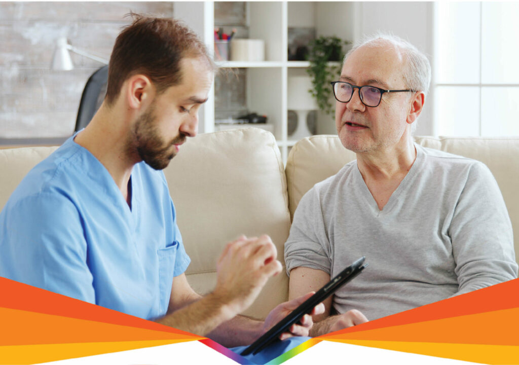 Male Nurse with an older male patient