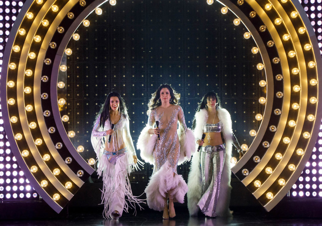 Teal Wicks, Stephanie J. Block and Micaela Diamond in THE CHER SHOW at Broadway in Chicago's Oriental Theatre   |   photo by Joan Marcus