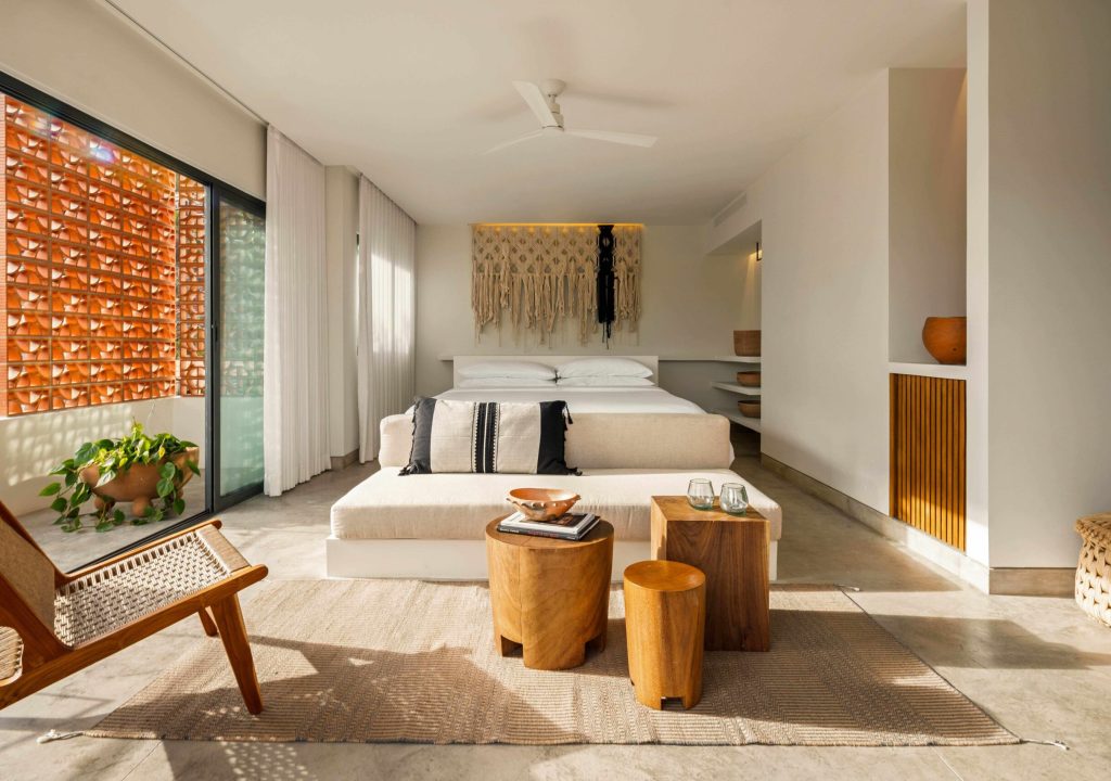Tryst-Guest Room features modern, minimal Mexican Design at The Tryst Puerto Vallarta