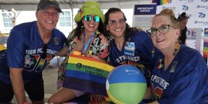 Photo: Members of the Holy Cross Health community outreach team at the 2026 Stonewall Pride event in Wilton Manors, Florida